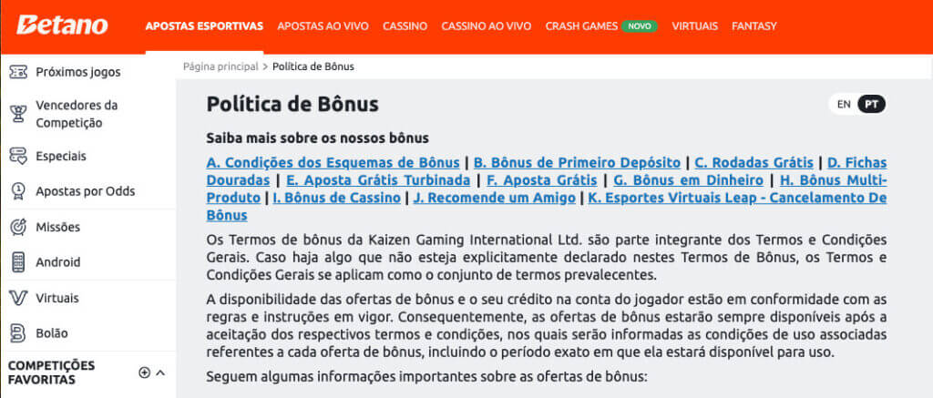 bonus betano